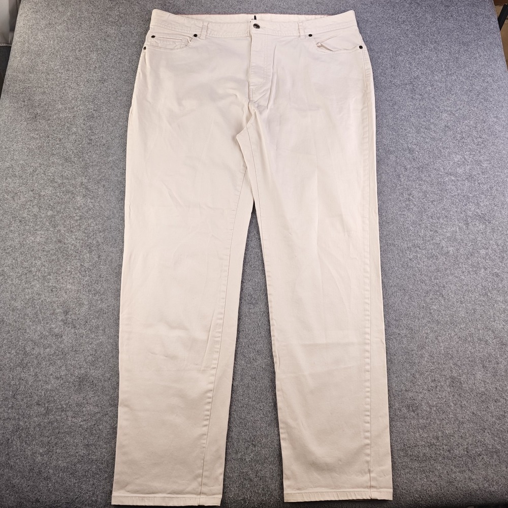 Johnnie O Pants Mens 40x32 Stone Cream Stretch 5 Pocket Cotton Golf Casual